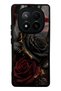 Xiaomi Redmi Note 14 Pro Plus Obsidian Crimson Rose Design Glossy Phone Case