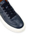 Men's Genuine Leather Navy Blue Sneaker Shoes - 5