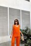 Women's Clothing Orange Imported Muslin Fabric, Basic, Layered, Loose Strap Blouse & Undershirt - 2