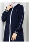 Ribbed Detailed Robe - Navy Blue / F0128 - 4