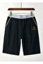 Men's & Women's Gray Judge Collar Patterned T-Shirt and Navy Blue Shorts Set - 4