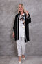 Plus Size Trendy and Stylish Two-Piece Set White Ribbed Tunic Floral Print Long Sleeve Women's Tunic - 5