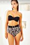 Full Padded High Waist Leopard Print Retro Bikini Set