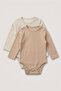 Set of 2 100% Cotton Long Sleeve Baby Snap Bodysuits