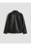 Vizyon New Season Slim Fit Shirt Collar Men's Leather Look Jacket - 7