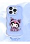 iPhone 12 Pro Compatible Case Camera Protector Blue Silicone Couple Phone Case Kuromi Pattern - 2