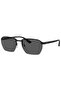 Men's Rectangle Pilot Sunglasses, Metal, Grey, AX2048S - 7