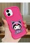 Samsung Galaxy A06 Compatible Case Camera Protector Red Silicone Couple Phone Case Kuromi Pattern