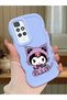 Redmi 10 Compatible Case Camera Protector Blue Silicone Couple Phone Case Kuromi Pattern