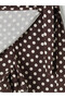 Brown Side Tie Polka Dot Women's Shorts Skirt - 7