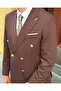 Men's Premium Italian Style Combination Double-Breasted Suit – Double-Button Slim Fit Jacket and Fabric Pants - 4