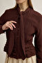 Scarf Belted Waist Shirt Coffee - 3