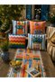 4-Piece Decorative Cushion Cover 43X43 cm and Runner 40X140 cm Colorful Striped Dolce Vita Living Room Set
