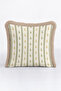Elegant Fringed Pillowcase with Striped Leaf Pattern - Botanical Green Beige Mink Tassel Throw Pillow Cover - 6