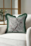 Fringed Pillowcase with Birds and Flowers Spring Motif - Elegant Botanical Bohemian Black Tassel Throw Pillow Cover - 3