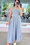 Square Collar Crystal Viscose Fabric Dress 6Y338 - 3
