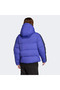 Essentials Climawarm 3 Stripes Puffer down Hooded Women's Blue Outdoor Jacket - 3