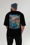 Dubrovnik Croatia Black Oversize Country City Back Printed Unisex T-Shirt 100% Cotton Premium - 5