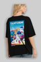 Santorini Greece 3 Black Oversize Country City Back Printed Unisex T-Shirt 100% Cotton Premium - 4