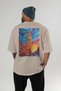 London Beige Oversize Country City Back Printed Unisex T-Shirt 100% Cotton Premium - 4