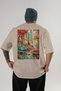 New York 2 Beige Oversize Country City Back Printed Unisex T-Shirt 100% Cotton Premium - 2