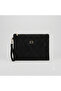 Medium Size Black Suede Portfolio Clutch Women's Handbag