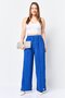 Women Regular Fit Textured Wide Leg Pants, Moroccan Blue - 2