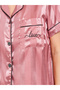 Pink Striped Pattern Shirt And Pyjama Set - 4