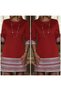 Women's Long Sleeve Crew Neck Printed Two Thread Dress at Cuff and Hem - 5