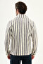 Striped Slim Fit Shirt Collar Side Pocket Men's Coat Navy Blue - 39662.26Y - 4