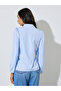 Blue Grid Puff Sleeve Buttoned Shirt - 5