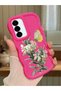 Samsung Galaxy A56 Compatible Case Camera Protector Red Silicone Couple Phone Case Butterfly Pattern