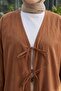 Double Lace-Up Long Kimono 262353 - Cinnamon - 3