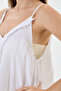 White Italian 100% Linen Long Linen Dress with Tassels and Adjustable Shoulder Straps Size 40 - 46 - 6