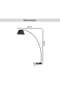 Beamer E-27 Arc Floor Lamp 135x40x180cm - Black - 8