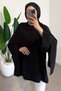 Women's Shawl Detail Waist Tie Blouse M61406 - Black - 4