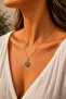 Enamel Compass Figured Pendant, Enamel Necklace - 2