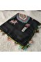 Handmade Needlework Writing, Scarf, Yemeni, Mevlit Cover, Head Cover, 4 Sides Embroidered, 100% Cotton, 100*100cm - 2