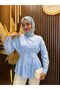 Nira Bel Pleated Poplin Shirt |   Blue - 2