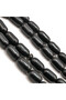 Antique Bagha Rosary 33 Beads 8x14mm Jet Black Barrel Prayer Beads Tasbih Braided Cord Tassel - 4