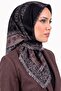 وشاح قطني مزين بنقشة زهور وردية سوداء مجففة