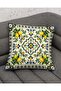 Mediterranean Lemon Themed Digital Printed Gift Set of 4 Throw Pillow Covers in Blue and Yellow Colors - 3