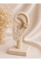 Women's Gold Zircon Stone Double Row Cartilage Earrings (Ear Cuff) - 2