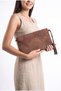 Morden Light Brown Suede Genuine Leather Women's Clutch Bag - 4
