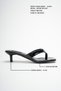 Lusia Black Patent Leather Flip-Flop Short Heeled Women's Slippers - 4 cm Kitten Heel - 3