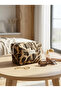 Leopard Patterned Quilted Handmade (Medium Size) Makeup Bag – Travel Bag