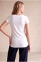 Maternity White Cotton Crew Neck Short Sleeve Embroidery Detailed T-Shirt Madison - 5