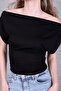 Women's Asymmetrical Boat Neck Off Shoulder Blouse - 3