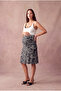Maternity Dark Gray Patterned Viscose Blended High Waist A-Line Midi Skirt Emilia