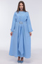 Bolerosu Buckle Decorated Glossy Dress - 2